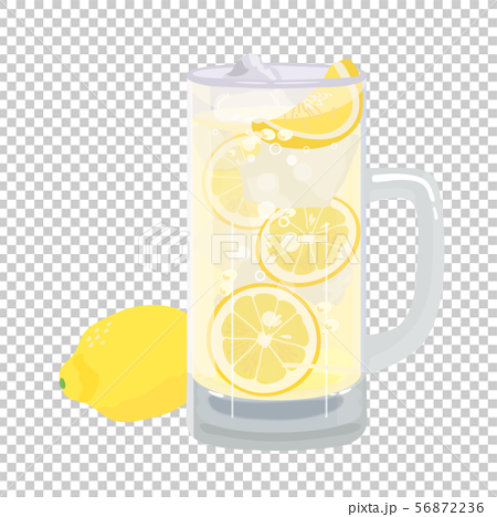 レモンサワー イラスト レモンソーダ レモン水のイラスト素材 56872236 Pixta