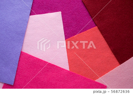 Fan of colored bright felt textile material. 56872636