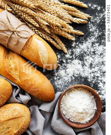 Assortment of baked bread 56873401