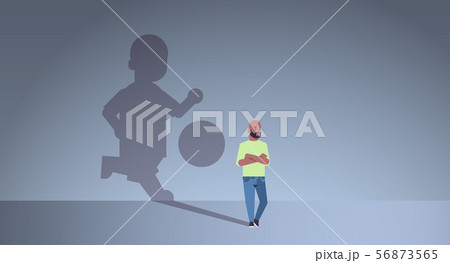 african american man dreaming about playing football shadow of player with ball imagination african american man dreaming about playing football shadow of player with ball imagination 56873565