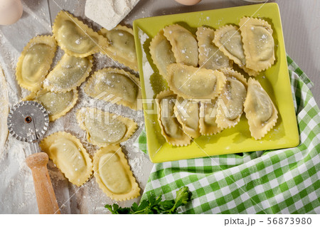 traditional italian ravioli filled with cheese and 56873980