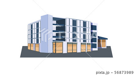 modern corporate office building icon business center exterior with large panoramic windows flat modern corporate office building icon business center exterior with large panoramic windows flat 56873989