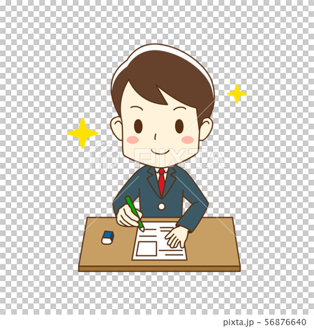 Schoolboy answering a blazer test Schoolboy answering a blazer test 56876640