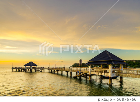 sunset at Laem Tan Bangsan Beach, Sriracha, 56876766