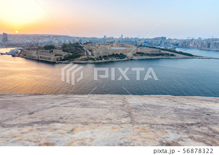 Malta. Old stone fortifications on Manoel island. 56878322