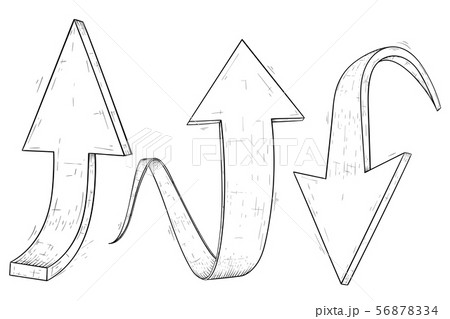 Up and Down arrows. Hand drawn sketch 56878334