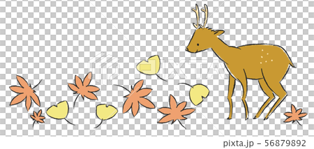 Autumn leaves and deer Autumn leaves and deer 56879892