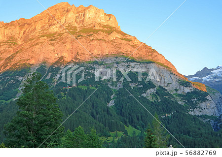 スイス、グリンデルワルトの夕景 56882769