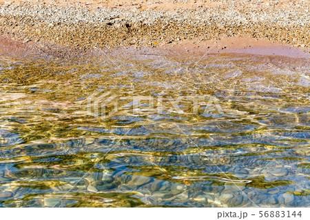 Pure calm sea water and coastline as background Pure calm sea water and coastline as background 56883144