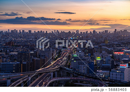 《大阪府》交通イメージ・東大阪ジャンクション《夜景》 56883403