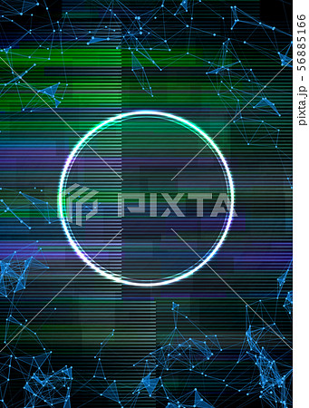 Glitch cyberpunk frame with technology error and neon shape 56885166