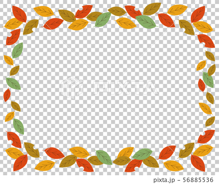 葉 落ち葉 フレーム カード 枠のイラスト素材