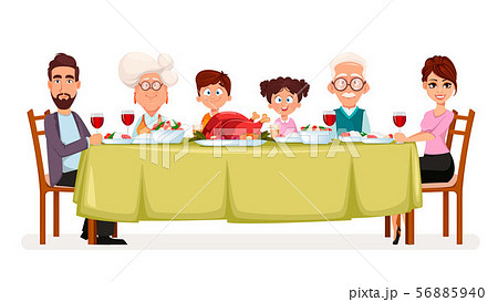 Happy Thanksgiving day. Happy family Happy Thanksgiving day. Happy family 56885940