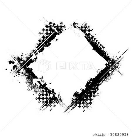 Grunge black tire square frame 56886933