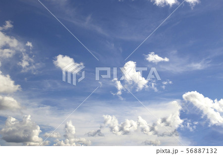 White clouds blue sky High angle air background 56887132