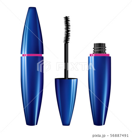 A mascara tube and wand applicator. Cosmetic 56887491