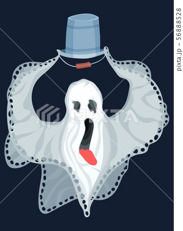 cartoon ghost with a bucket scares passersby evil 56888528