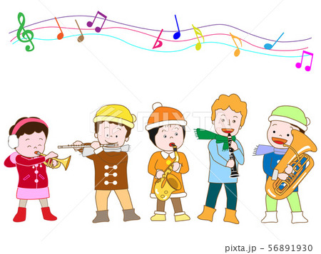 子供たちの冬のコンサートのイラスト素材