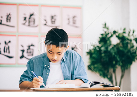 男の子　小学生　勉強 56892185