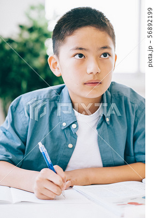 男の子　小学生　勉強 56892199
