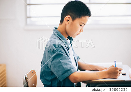男の子　小学生　勉強 56892232