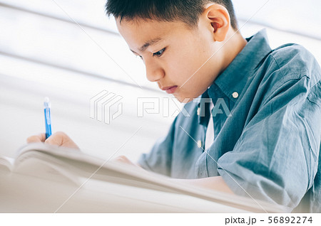 男の子　小学生　勉強 56892274