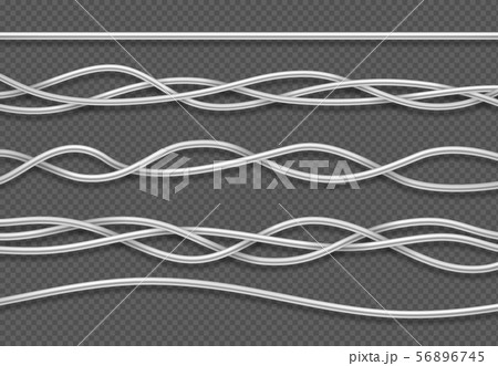 Electric cables. Realistic electrical white industrial wires. Isolated vector set Electric cables. Realistic electrical white industrial wires. Isolated vector set 56896745