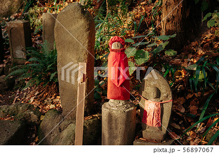 Jizo Bosatsu stone monk statues at Yamadera 56897067