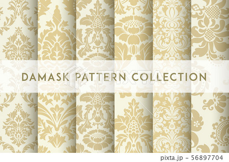 Set of Vector seamless damask patterns 56897704