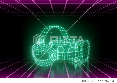 VR Goggles Headset Synthwave Poster 56898218