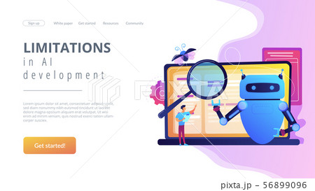 Artificial intelligence regulations concept landing page. 56899096