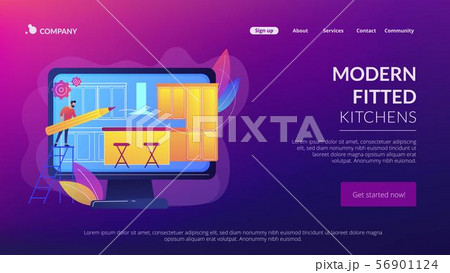 Custom made kitchens concept landing page 56901124