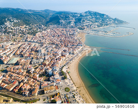 Aerial view of Roses with yachts, Spain Aerial view of Roses with yachts, Spain 56901616