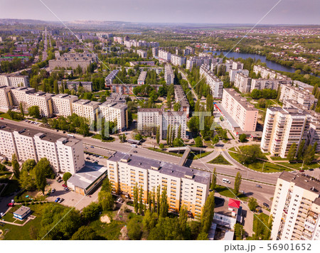 Aerial view of typical buildings at residential district. City Old Oskol. Russia Aerial view of typical buildings at residential district. City Old Oskol. Russia 56901652
