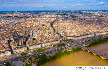 French city Bordeaux and Garonne river French city Bordeaux and Garonne river 56901794
