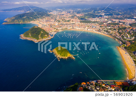 View from drone of San Sebastian, Basque Country View from drone of San Sebastian, Basque Country 56901920