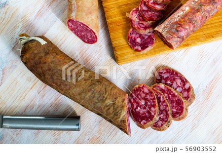 Spanish summer sausage Salchichon Spanish summer sausage Salchichon 56903552