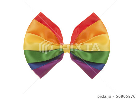 Colorful rainbow hair bow or bow tie isolated Colorful rainbow hair bow or bow tie isolated 56905876