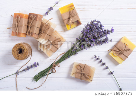 Handmade natural soap with lavander Handmade natural soap with lavander 56907375