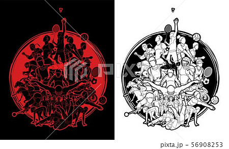 Sport Players, Different sports cartoon graphic vector. 56908253
