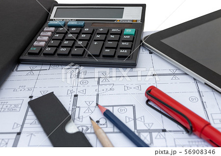 architect design working drawing sketch plans 56908346