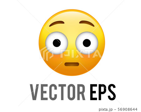 Yellow embarrassed face with flushed red cheeks Yellow embarrassed face with flushed red cheeks 56908644