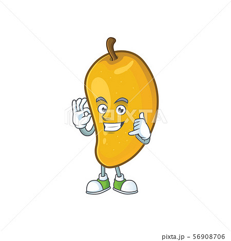 Call me ripe mango character cartoon on white background 56908706