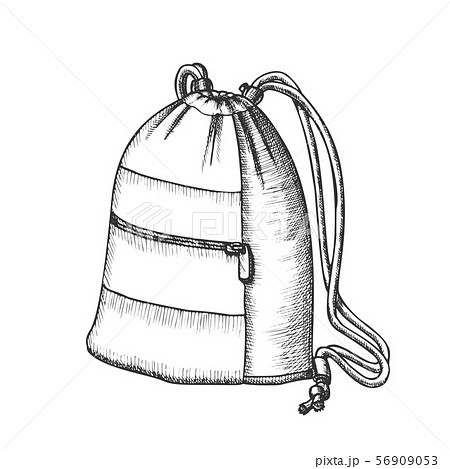 Modern Luggage Bag With Ropes Monochrome Vector 56909053