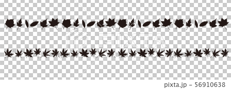 楓やモミジラインシルエットのイラスト素材