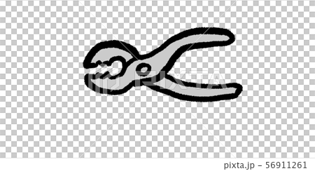 ペンチ プライヤー Diy 工具 大工 イラスト 手書き 手描き アナログ シンプル 落書きのイラスト素材