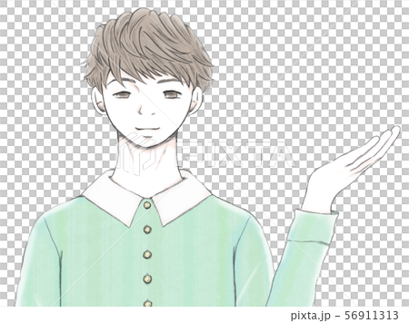 左手を差し出す 男性aのイラスト素材