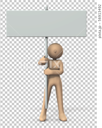 Character holding a sign 56913492