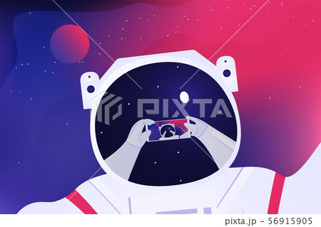 Astronaut taking selfie on the space background 56915905