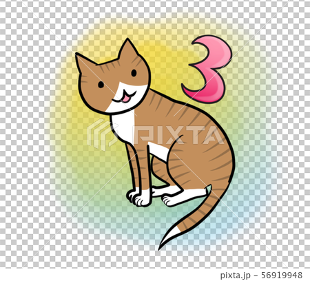 代表前3名的貓的插圖（第3號，第3號） 56919948